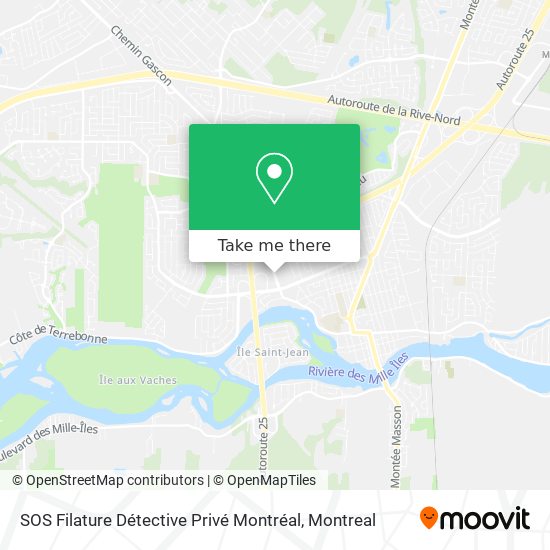 SOS Filature Détective Privé Montréal map