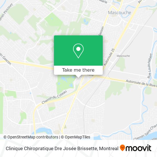 Clinique Chiropratique Dre Josée Brissette map