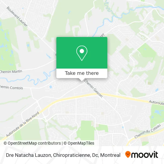 Dre Natacha Lauzon, Chiropraticienne, Dc map