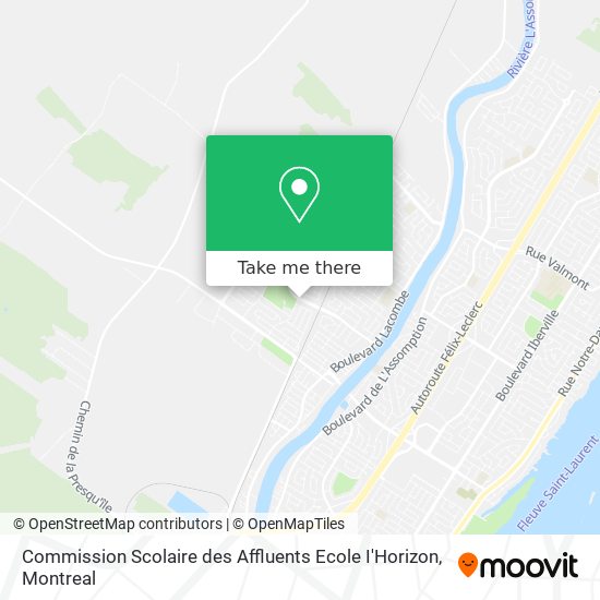 Commission Scolaire des Affluents Ecole I'Horizon map