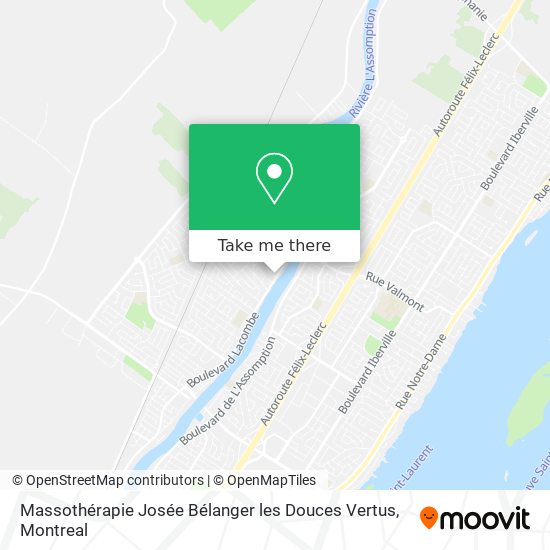 Massothérapie Josée Bélanger les Douces Vertus map