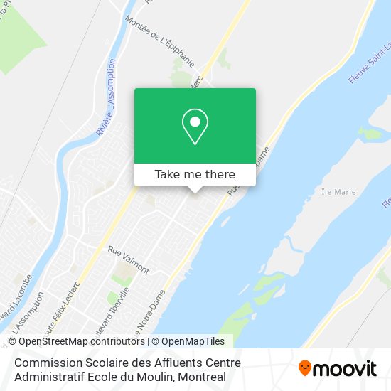 Commission Scolaire des Affluents Centre Administratif Ecole du Moulin map