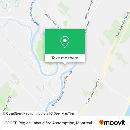 CÉGEP Rég de Lanaudière Assomption map