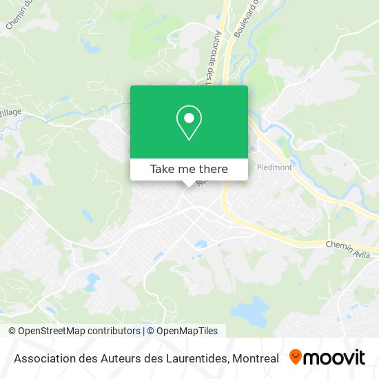 Association des Auteurs des Laurentides map