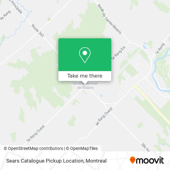 Sears Catalogue Pickup Location map