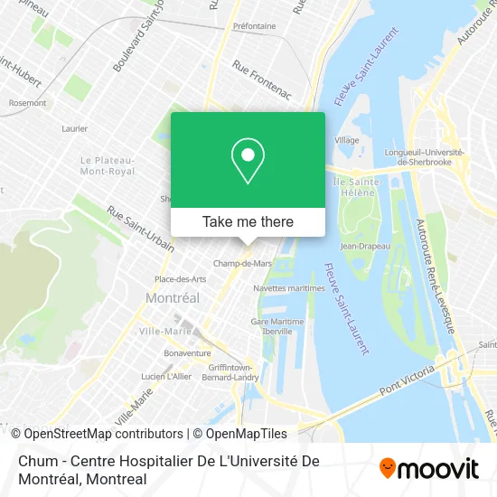 Chum - Centre Hospitalier De L'Université De Montréal map