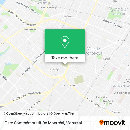Parc Commémoratif De Montréal map