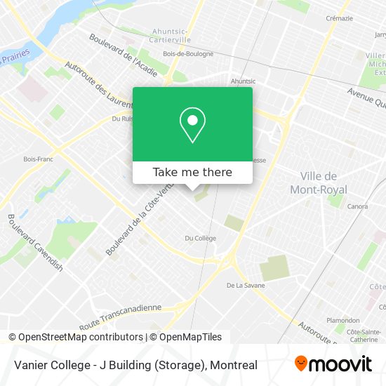 Vanier College - J Building (Storage) map