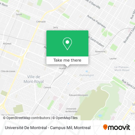 Université De Montréal - Campus Mil map