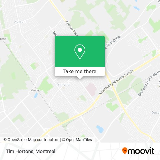 Tim Hortons map