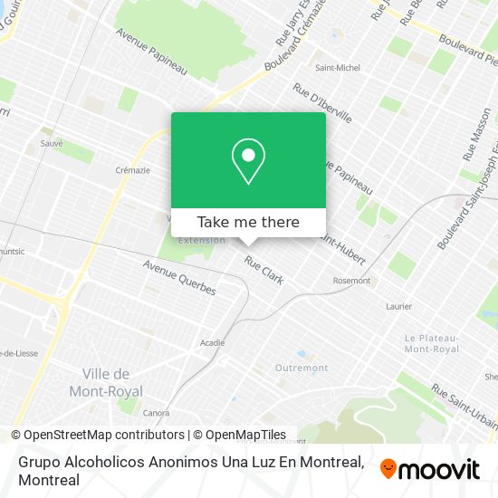 Grupo Alcoholicos Anonimos Una Luz En Montreal map