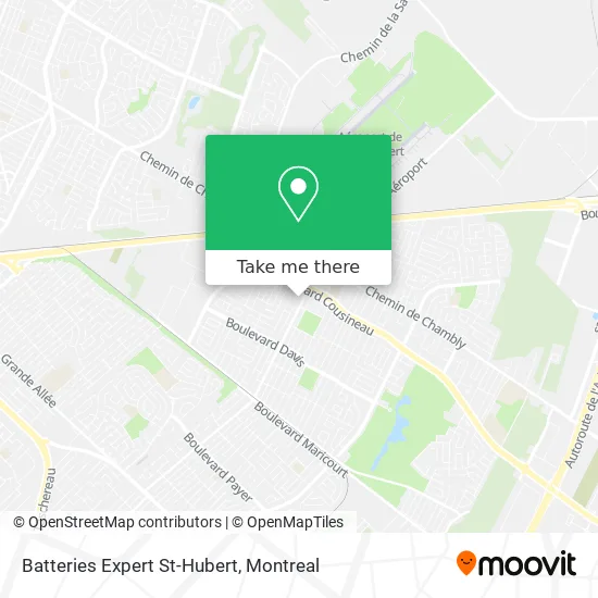Batteries Expert St-Hubert map