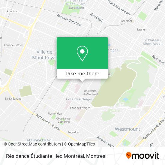 Résidence Étudiante Hec Montréal map