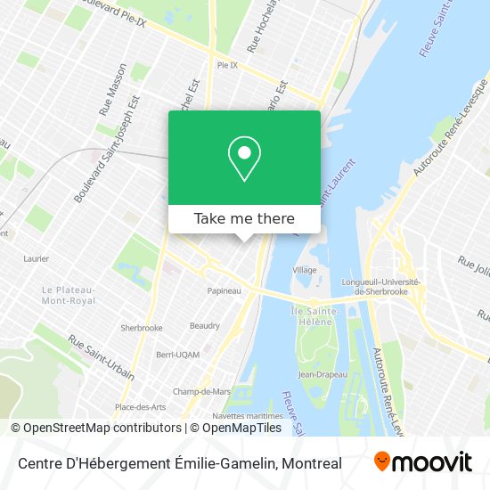 Centre D'Hébergement Émilie-Gamelin map