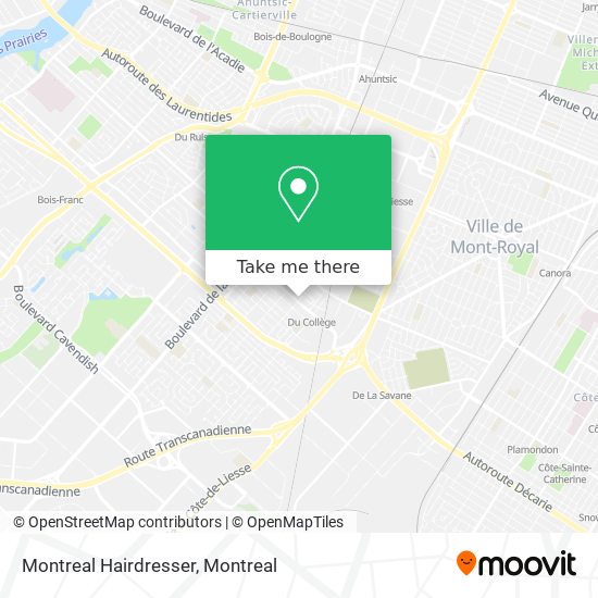 Montreal Hairdresser map