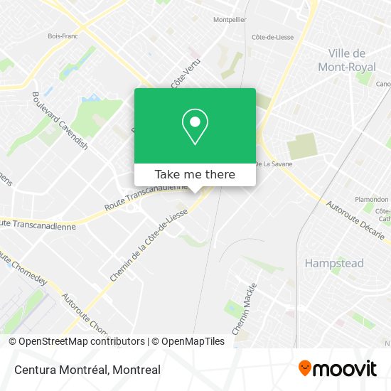 Centura Montréal map