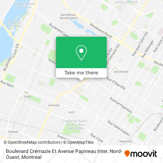Boulevard Crémazie Et Avenue Papineau Inter. Nord-Ouest map