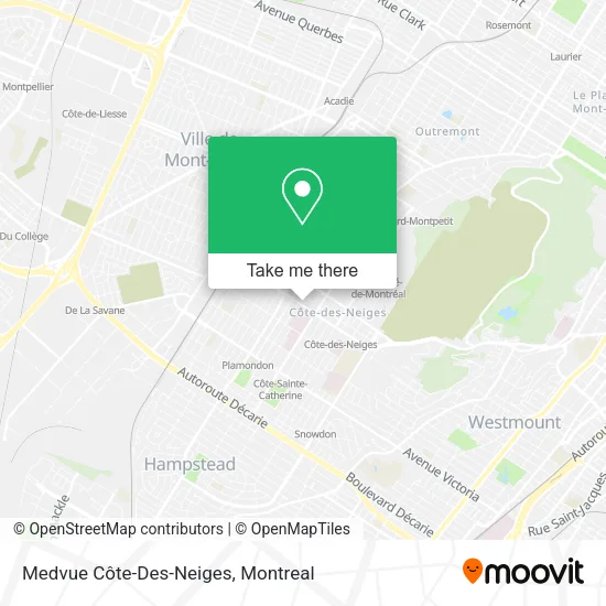 Medvue Côte-Des-Neiges map