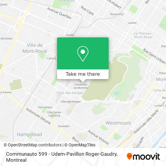 Communauto 599 - Udem-Pavillon Roger-Gaudry map