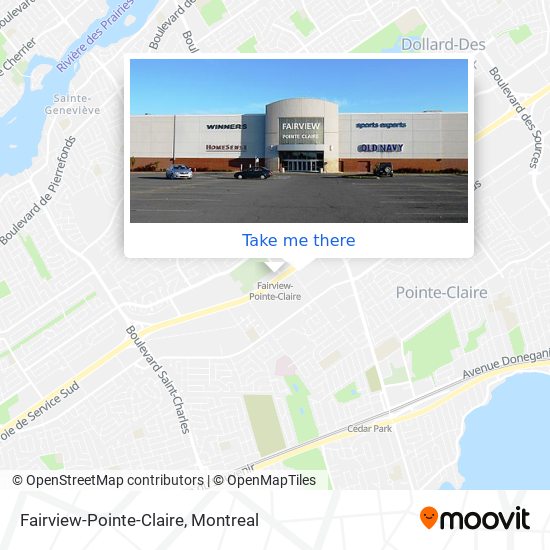 How to get to Fairview Pointe Claire by Bus or Train