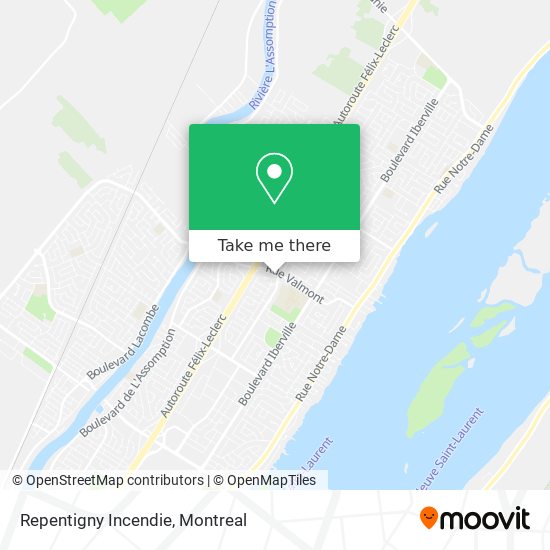 Repentigny Incendie map