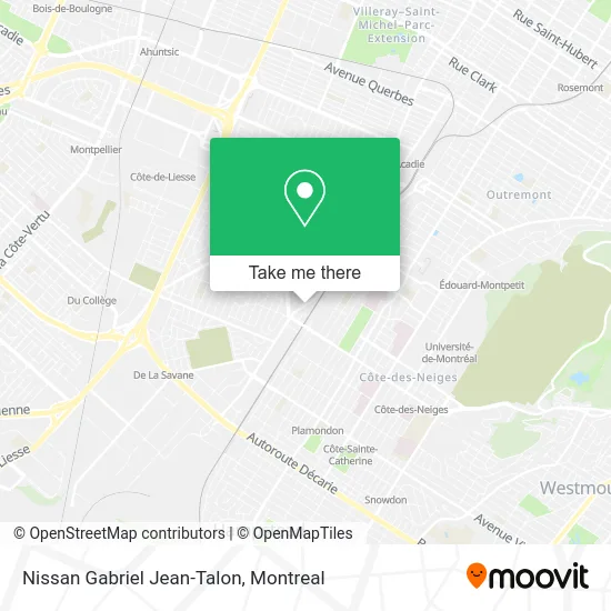 Nissan Gabriel Jean-Talon map