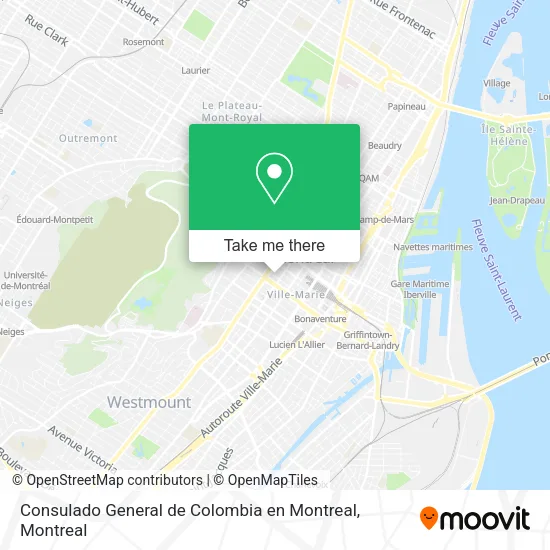 Consulado General de Colombia en Montreal map