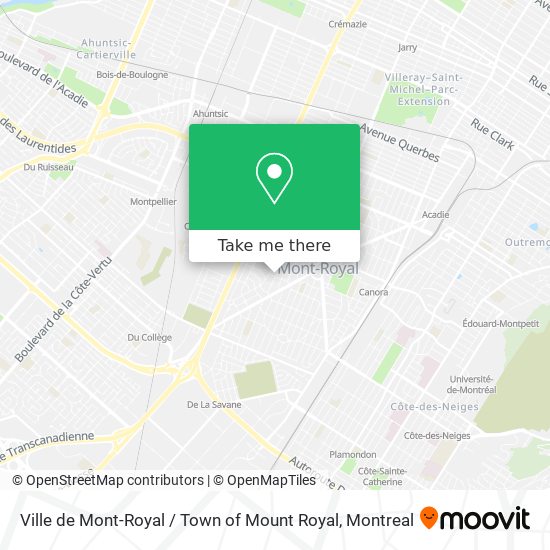 Ville de Mont-Royal / Town of Mount Royal map