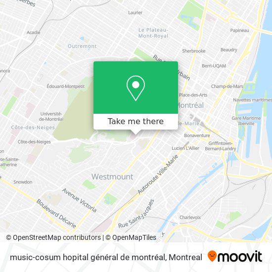 music-cosum hopital général de montréal map