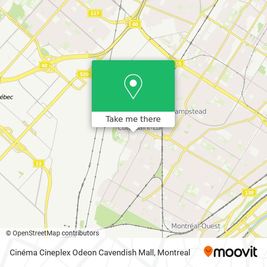 Cinéma Cineplex Odeon Cavendish Mall map