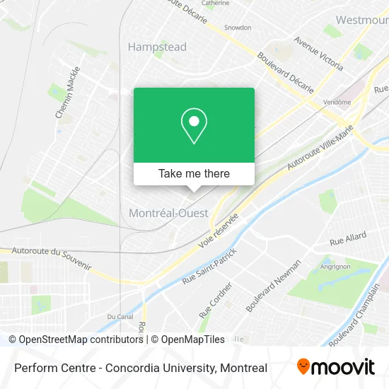 Perform Centre - Concordia University map