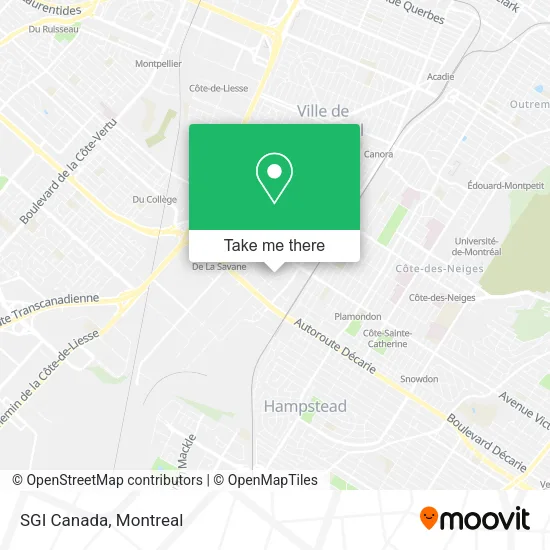 SGI Canada map