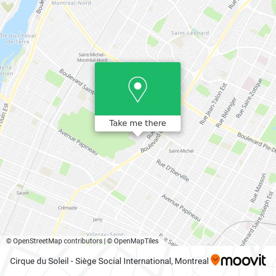 Cirque du Soleil - Siège Social International map