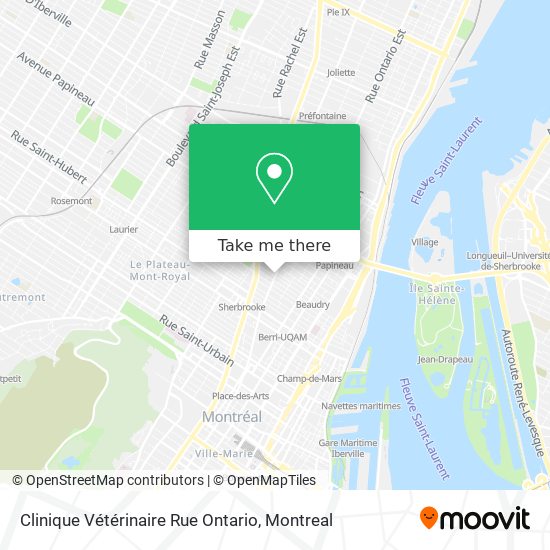 Clinique Vétérinaire Rue Ontario map
