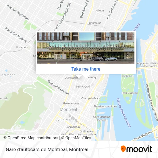 Gare d'autocars de Montréal map