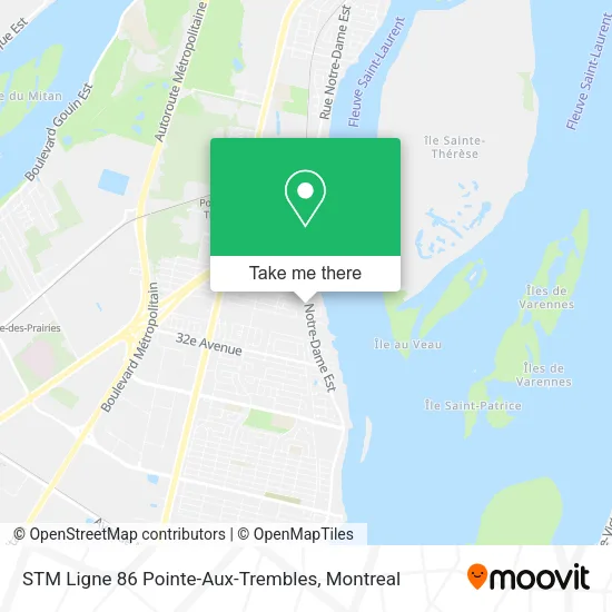 STM Ligne 86 Pointe-Aux-Trembles map
