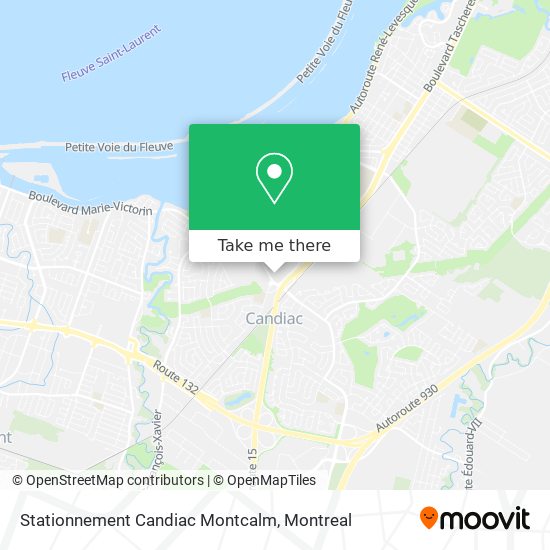 Stationnement Candiac Montcalm map