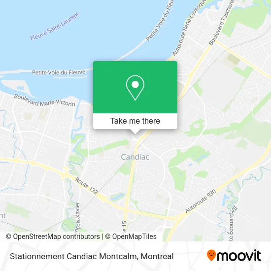 Stationnement Candiac Montcalm map
