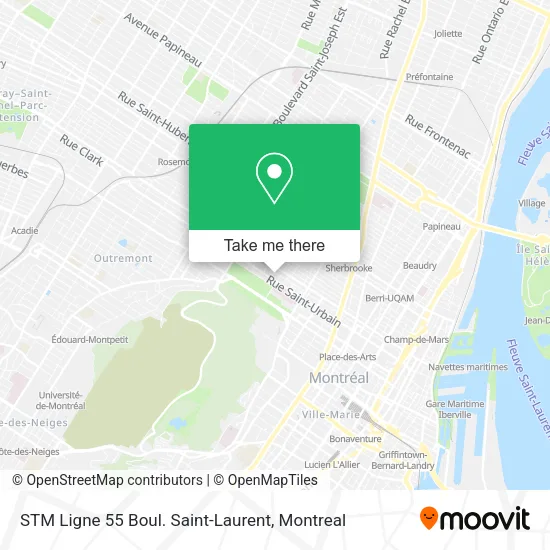 STM Ligne 55 Boul. Saint-Laurent map