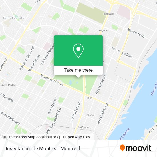 Insectarium de Montréal map