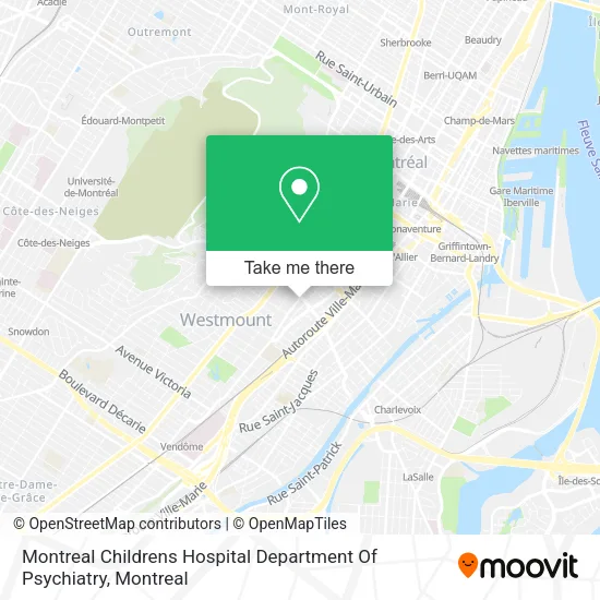 Montreal Childrens Hospital Department Of Psychiatry map
