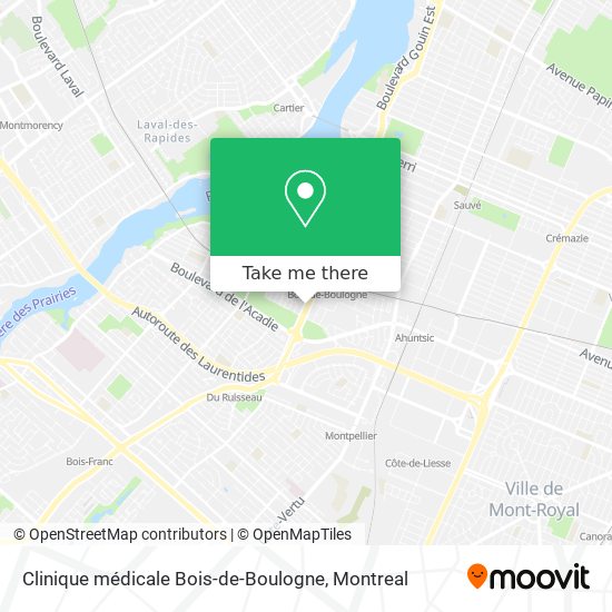 Clinique médicale Bois-de-Boulogne map