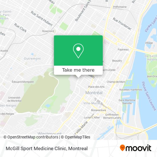 McGill Sport Medicine Clinic map