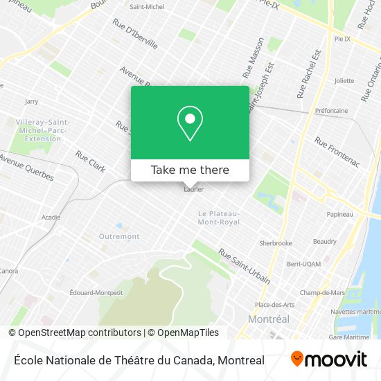 École Nationale de Théâtre du Canada map