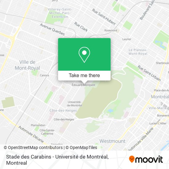 Stade des Carabins - Université de Montréal map