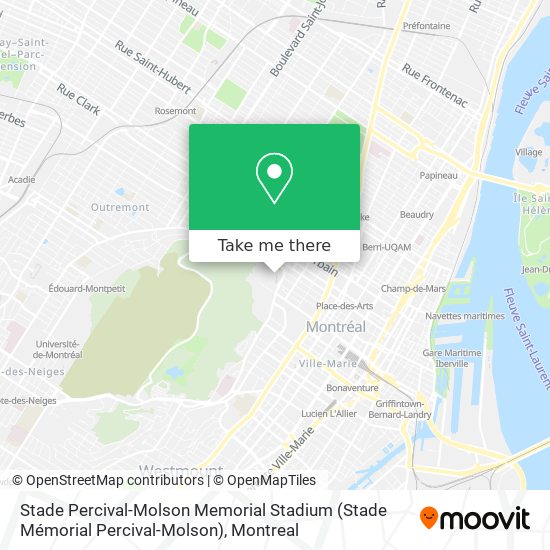 Stade Percival-Molson Memorial Stadium (Stade Mémorial Percival-Molson) map