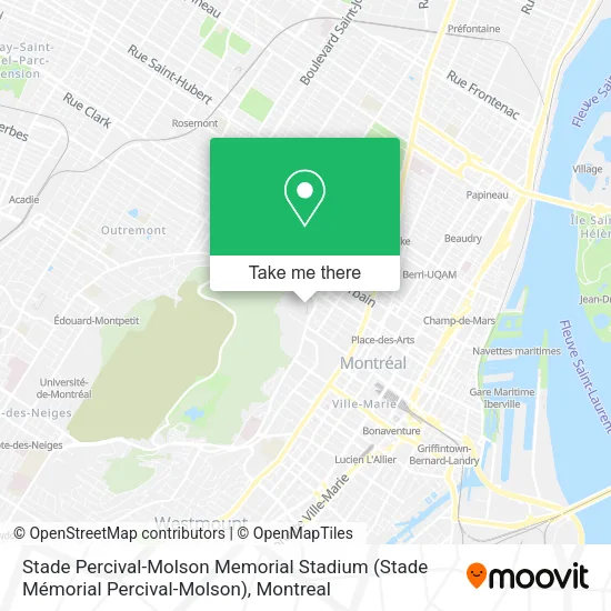 Stade Percival-Molson Memorial Stadium (Stade Mémorial Percival-Molson) map