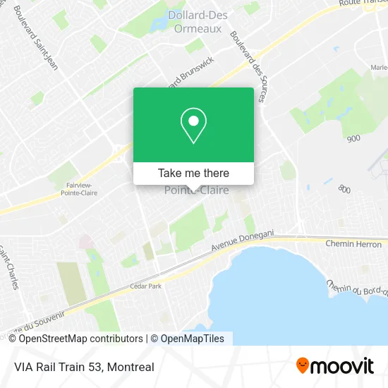 VIA Rail Train 53 map