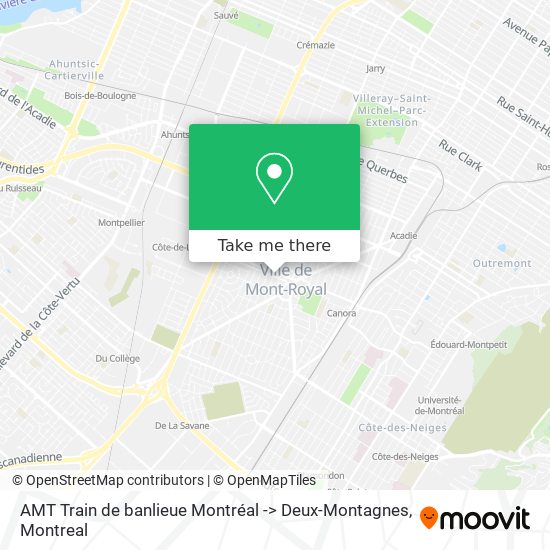 AMT Train de banlieue Montréal -> Deux-Montagnes map