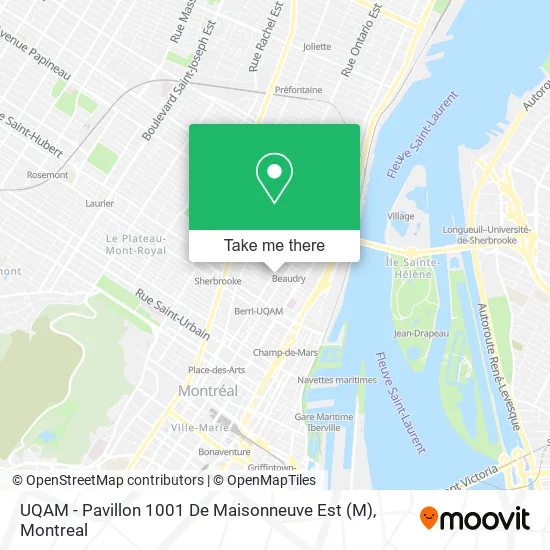 UQAM - Pavillon 1001 De Maisonneuve Est map